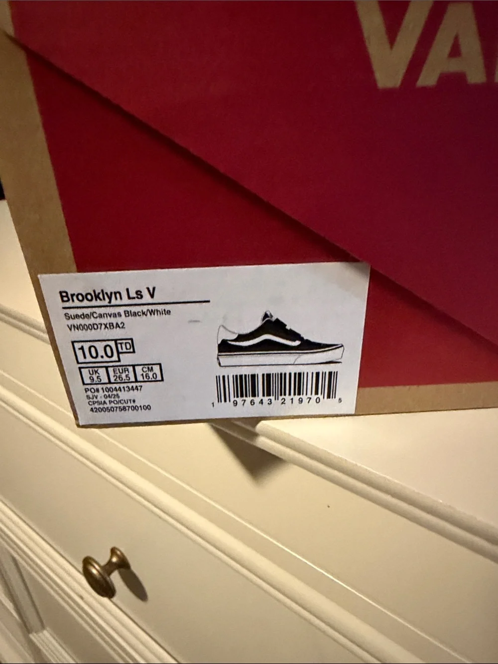 Vans Kids Black and White Velcro Canvas Sneakers